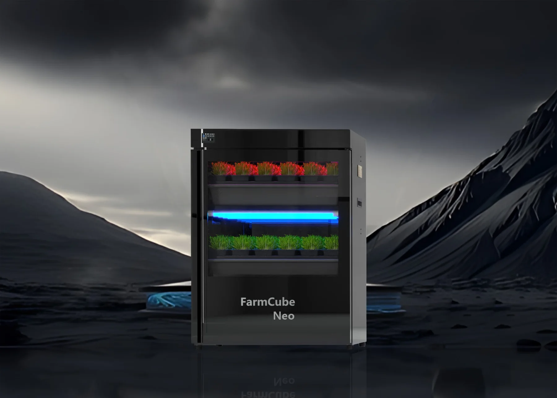 FarmCube Neo 2T black finish indoor microgreens cabinet