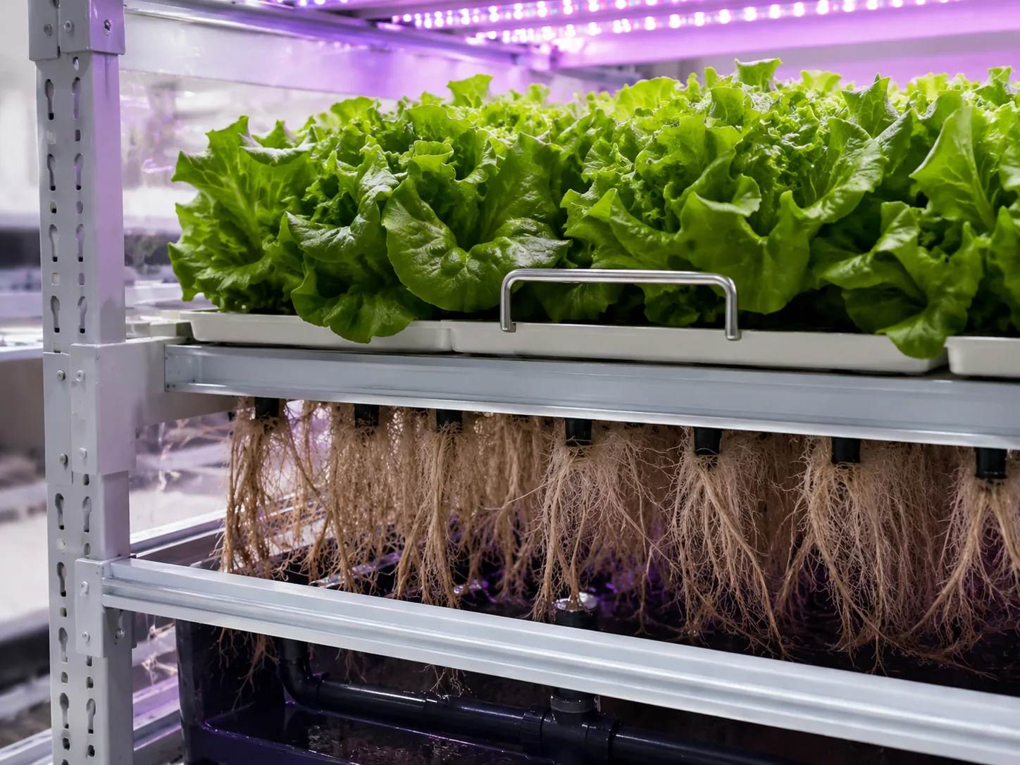 Pegma Germin leafy green root zone detail showing healthy seedling root development